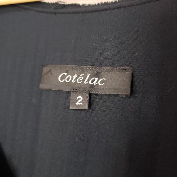 Cotélac Large Black Sleeveless Layered Cotton Distressed Raw Hem Dress Cutouts - Picture 6 of 12
